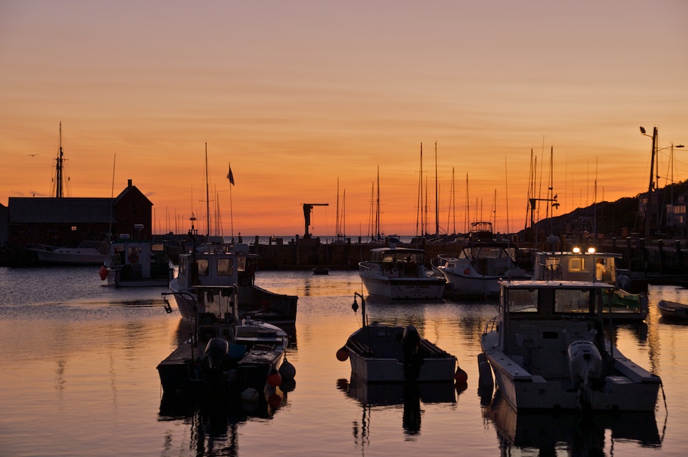 Moored fishing boats