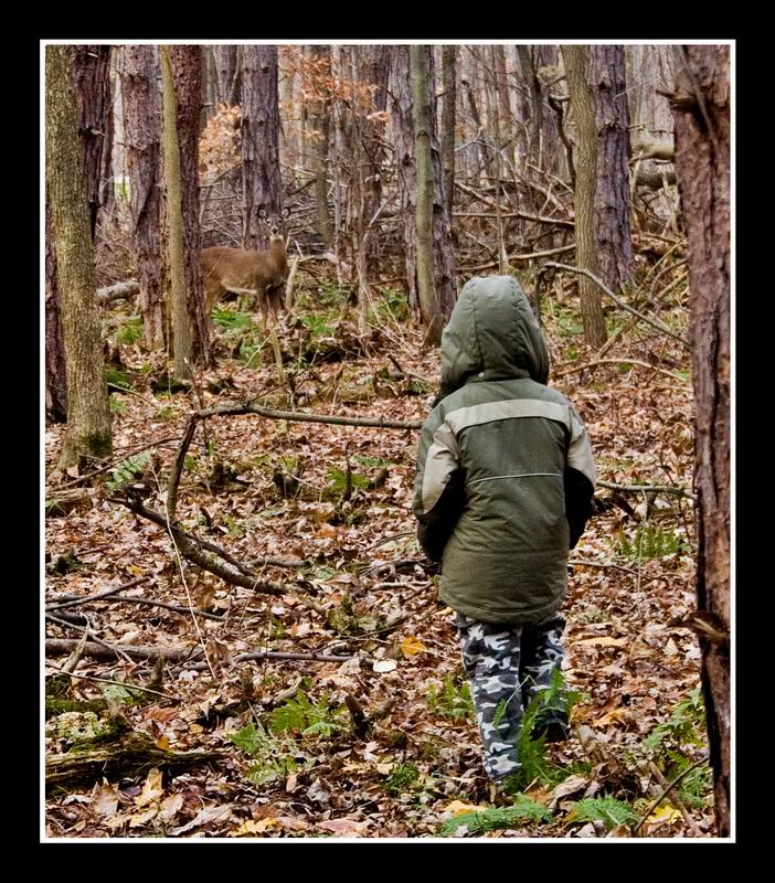 Grandpa, It Can't See Me. I'm Camiflauged. Wait here, I'll get a better shot.