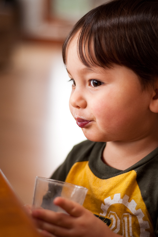 A glass of milk