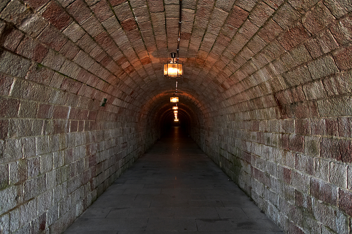 Tunnel to the golden elevator