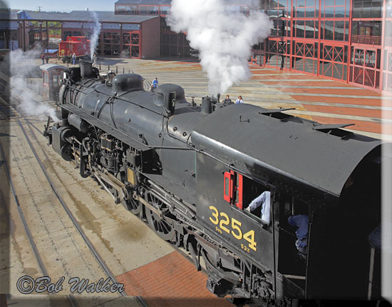 3254 Locomotive Heads Onto Turntable
