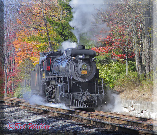 Steam Locomotive 3254 Canadian National Out On The Line Preparing To Back Down