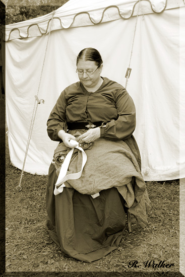 Women Would Often Be Seen Mending The Solders Clothing