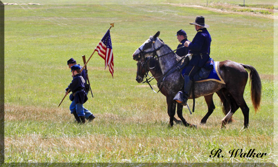 A Young Union Lad Carries The Colors Out Onto The Field