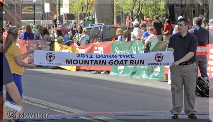 Finish Line Banner Awaiting For The First Runner To Come Across