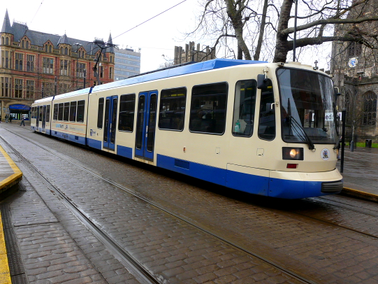 120 (2011) Siemens-Duewag Supertram Sheffield Corporation Cream & Blue Commemorative Livery