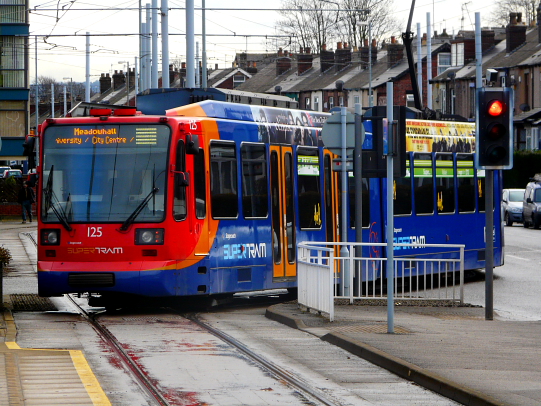 125 (2011) Siemens-Duewag Supertram @ Middlewood Terminus