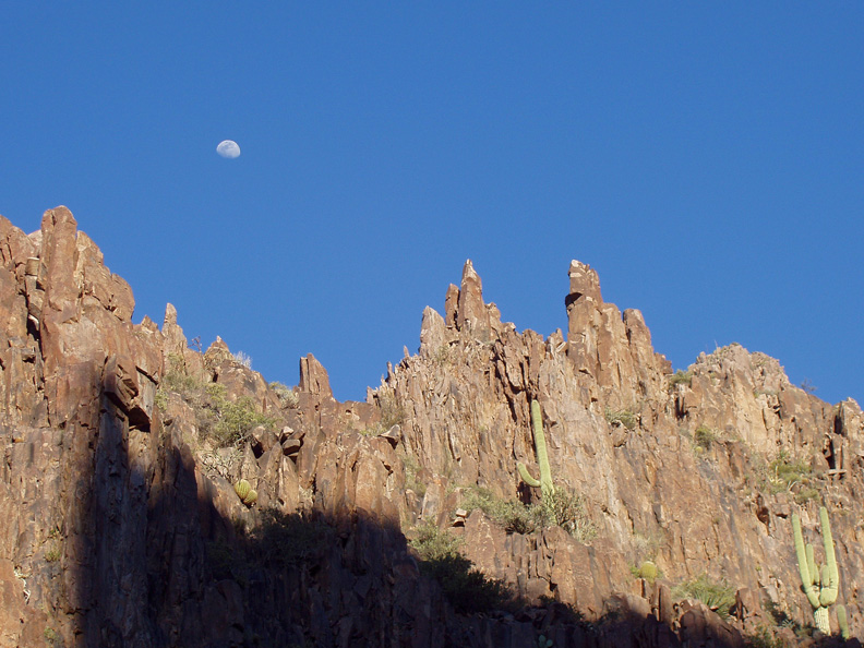 Pinnacles rising to the Moon