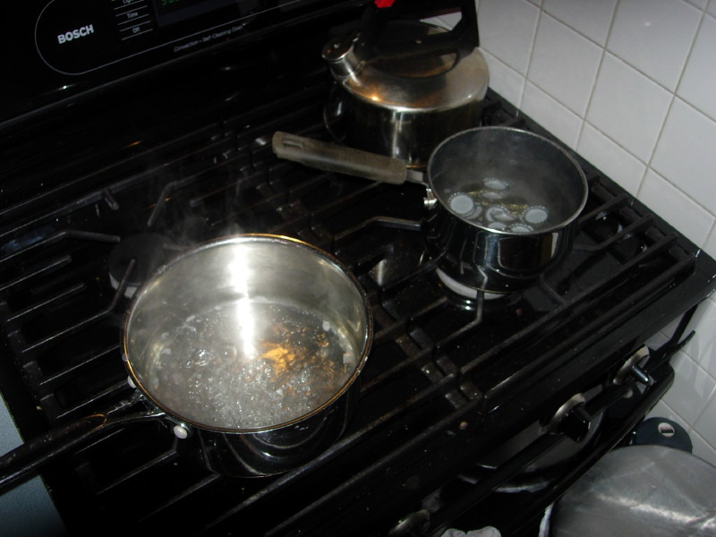 Priming Sugar Dissolved and Bottle Caps Sterilize