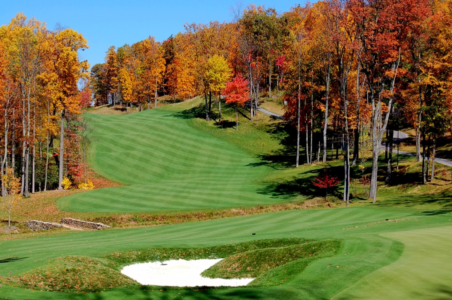 Fall Colors on the 3rd Hole at the Highland Course at Primland