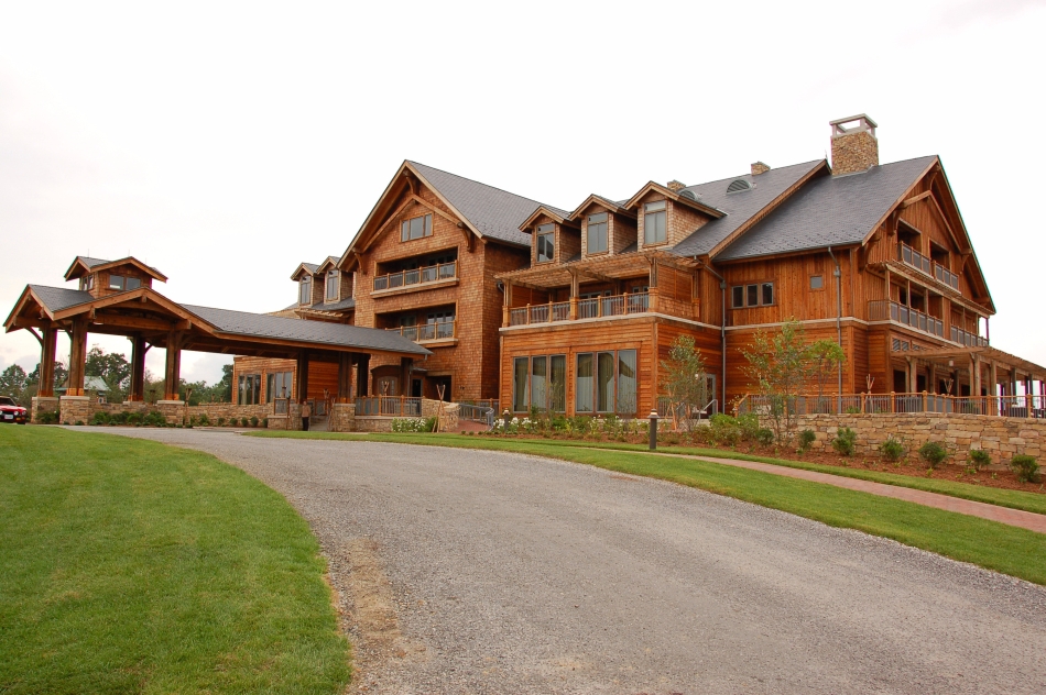 Coming up to the front of The Lodge at Primland
