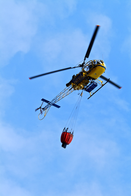 Helicopter used for fire fighting
