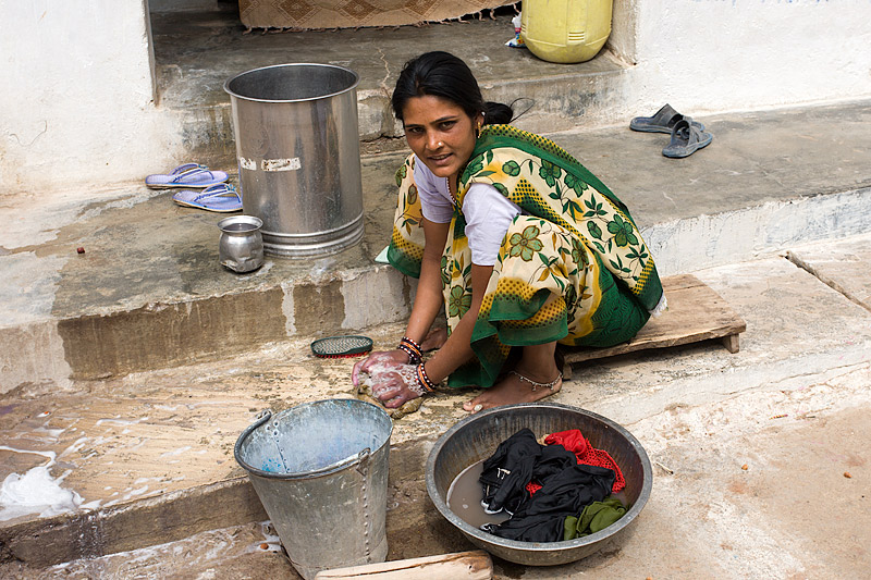 Woman Washing Clothes