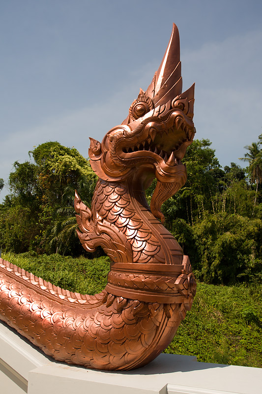 Krabi Town: Wat Sai Thai Temple: Dragon