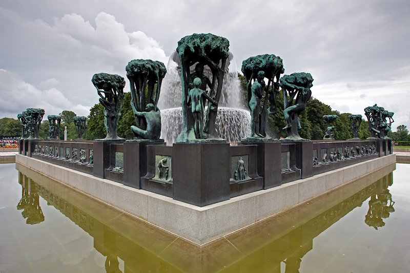 Vigeland Park: The Fountain with Tree Groups. (Bronze)