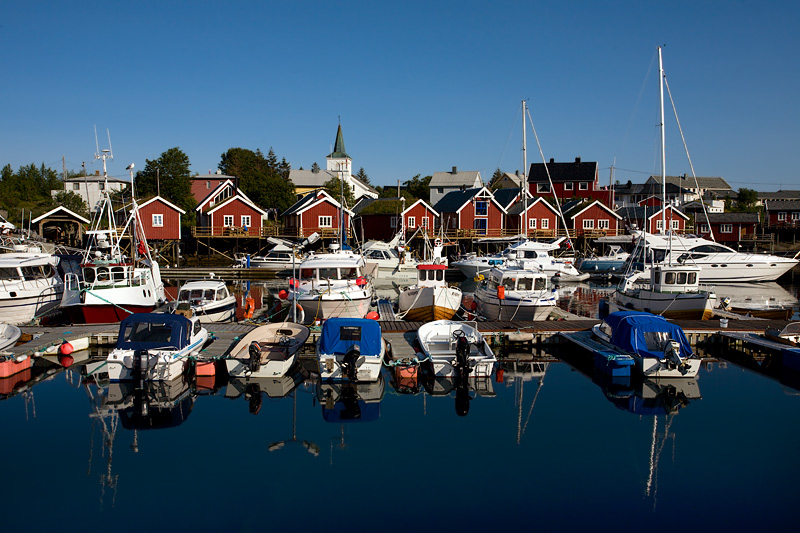 Moskenes Island: Reine: Boats with Reflections
