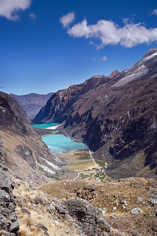 Llanganuco Lakes from Portachuelo Pass