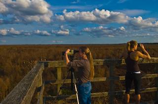 2 Beautiful girls looking for hawks on Paynes Prairie Gainesville, FL