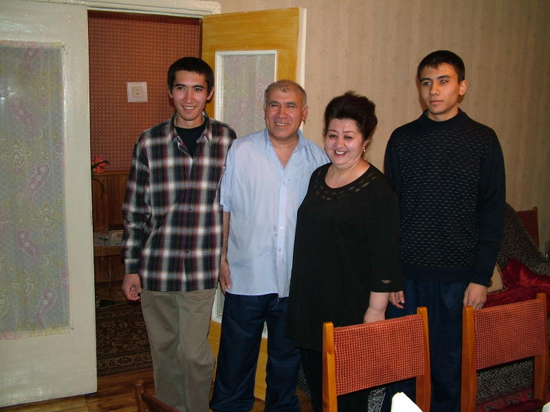 Sherzod with his father, mother, and brother, Tashkent Uzbekistan.JPG