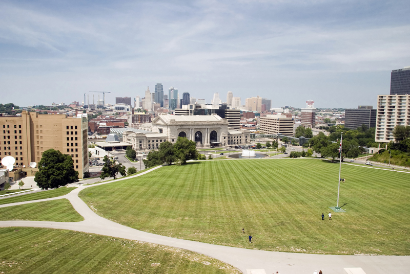 View of Union Station MO from WW1 memorial