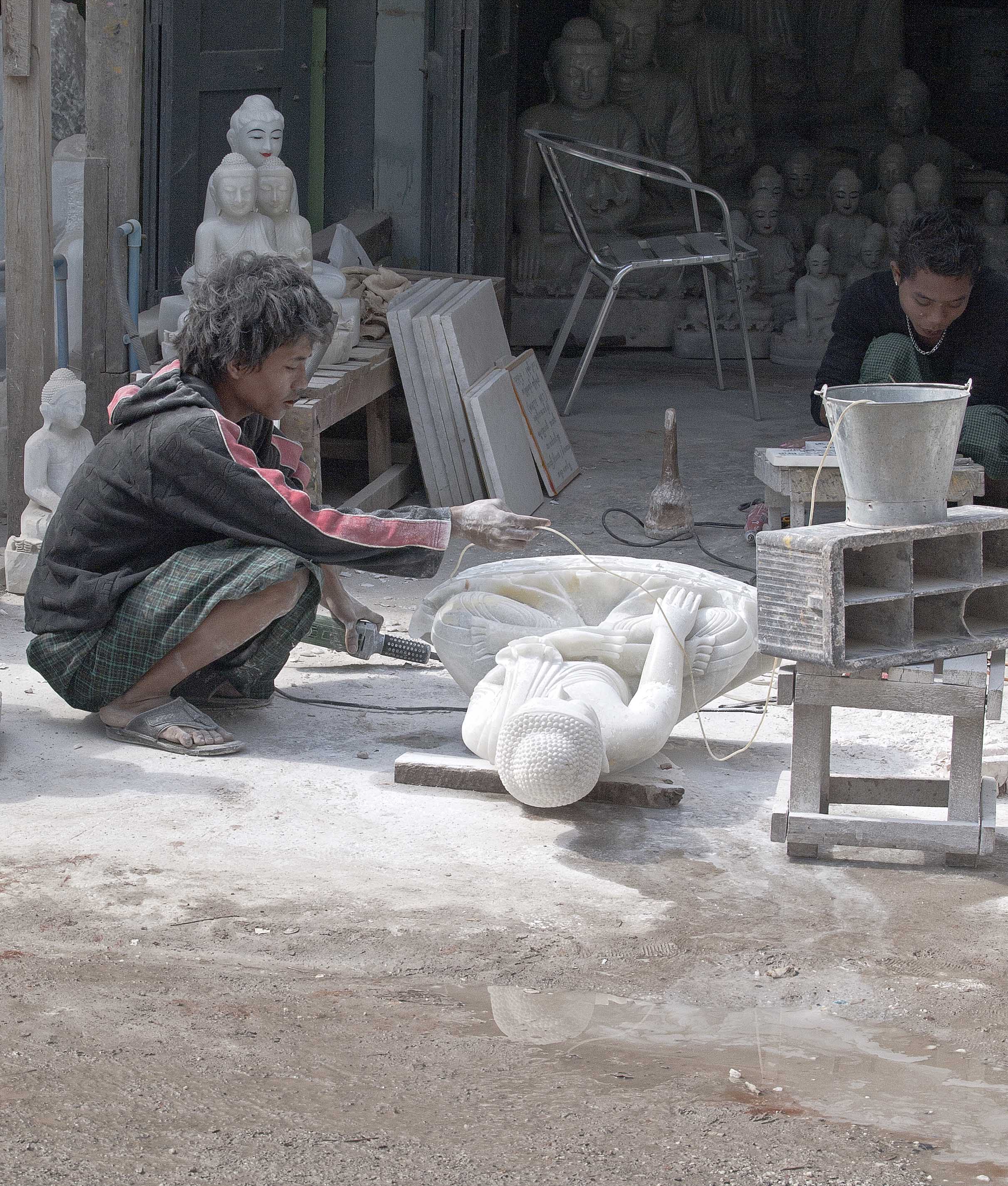 shaping the marble