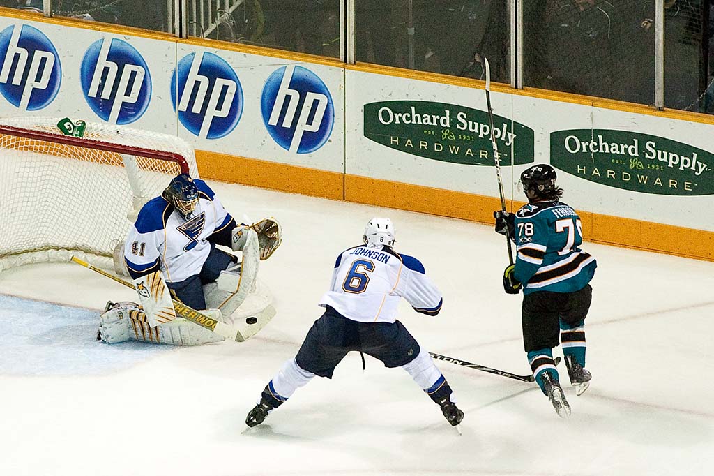 Jaroslav Halak makes a stick save