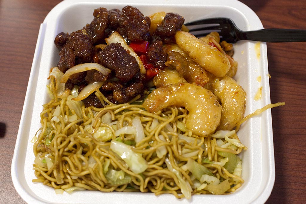 Panda Express Honey Walnut Shrimp, Beijing Beef and Chow Mein Combo