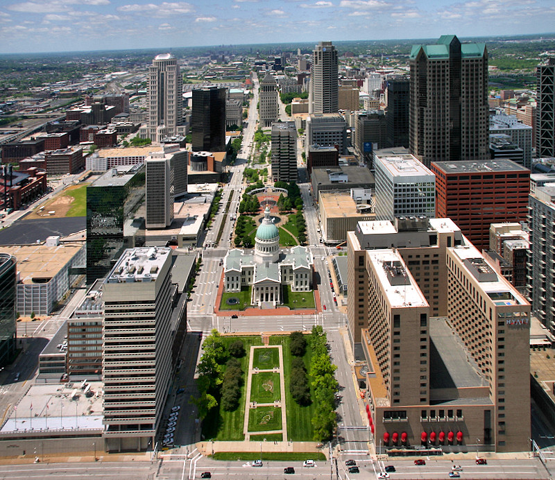 St. Louis as seen from the top of the arch