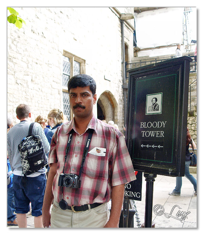 Jai near the Bloody Tower