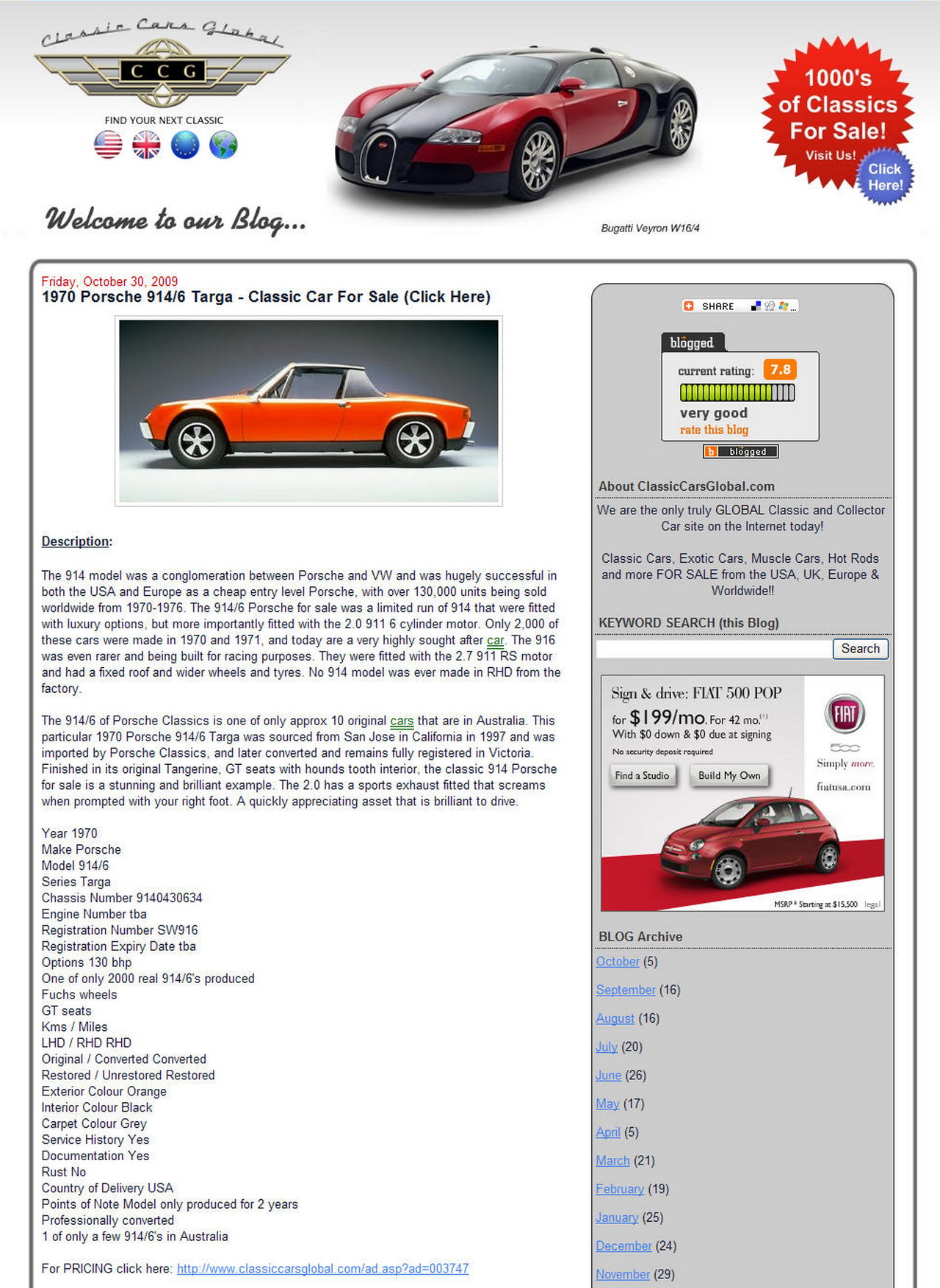 1970 Porsche 914-6 sn 914.043.0634 20120206 Website Ad