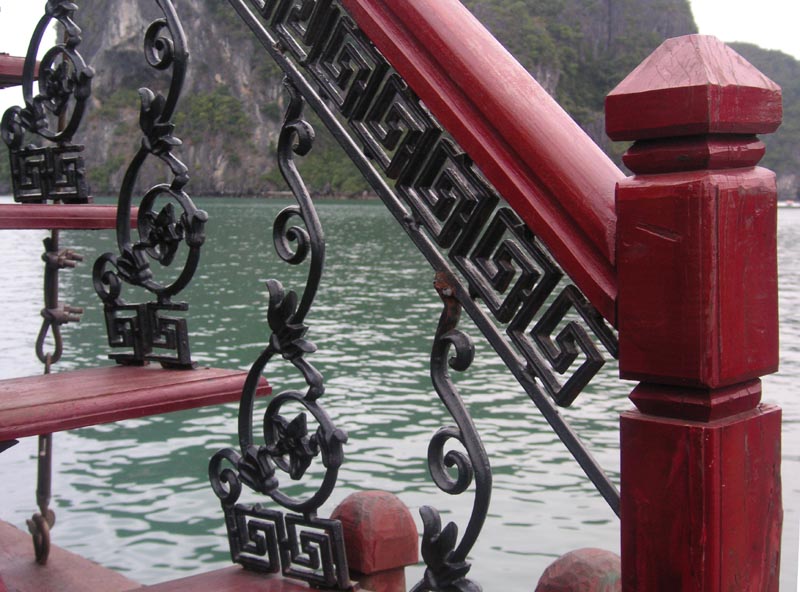 Decorative stairs on tourist boat