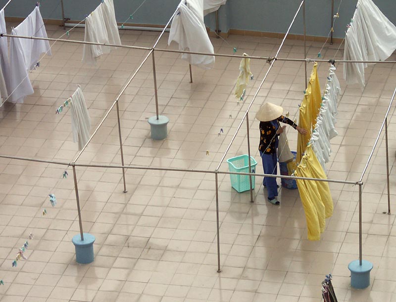 Washing on hotel roof