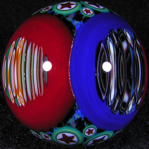 These are one of a kind, sphere ground from a one-shot cane that Chris produced.