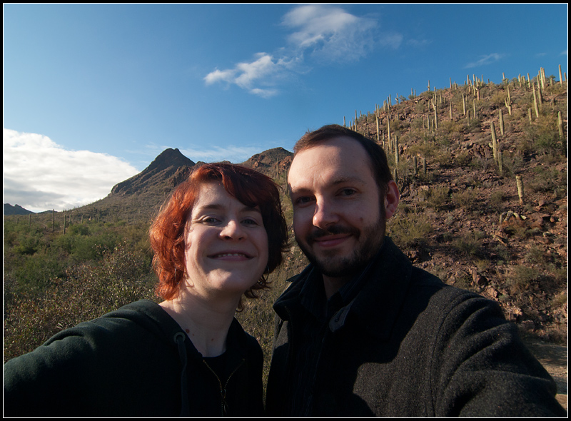 With the Saguaros