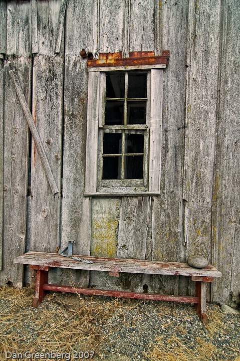 Barnside bench and window