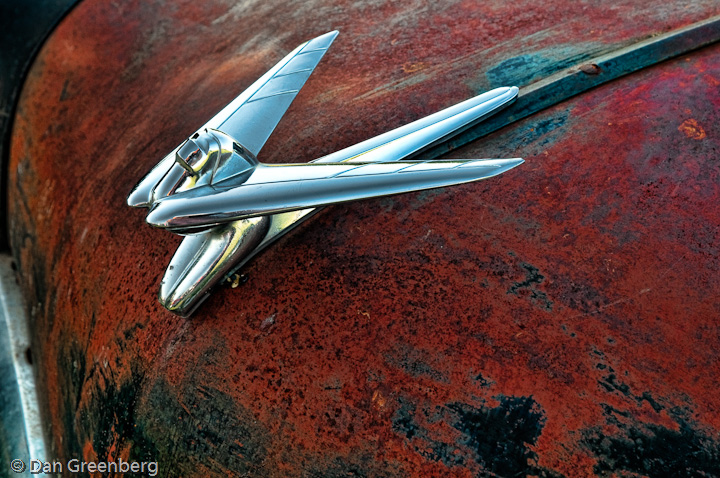 1952 Nash Hood Ornament on a 1951 Ford