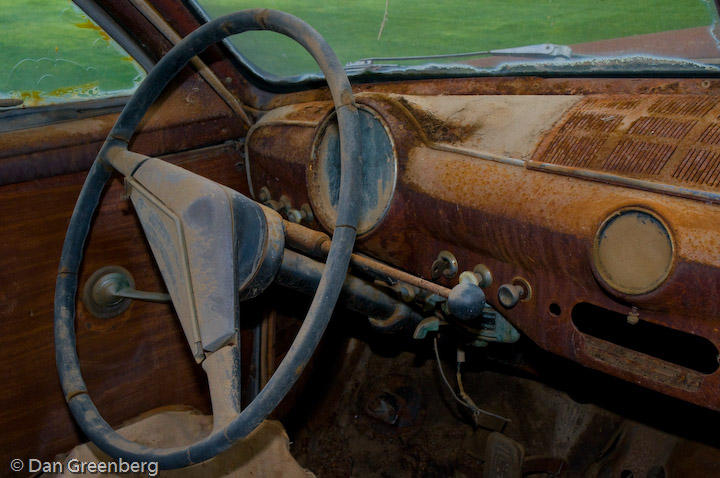 51 Ford - rusted dashboard