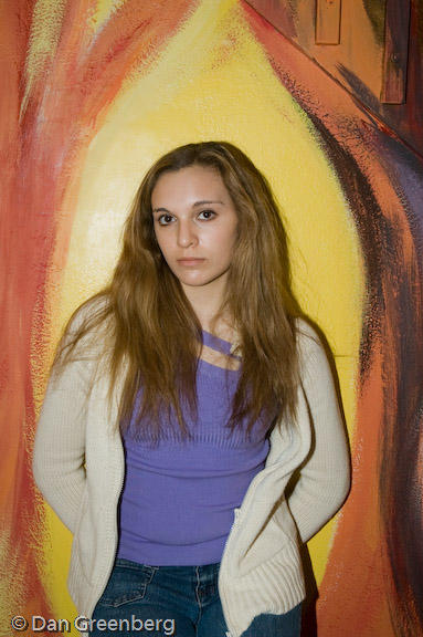 Carly in the middle of one of Todd's Paintings