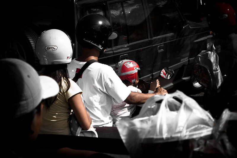Family motorbike ride, Bali, Indonesia