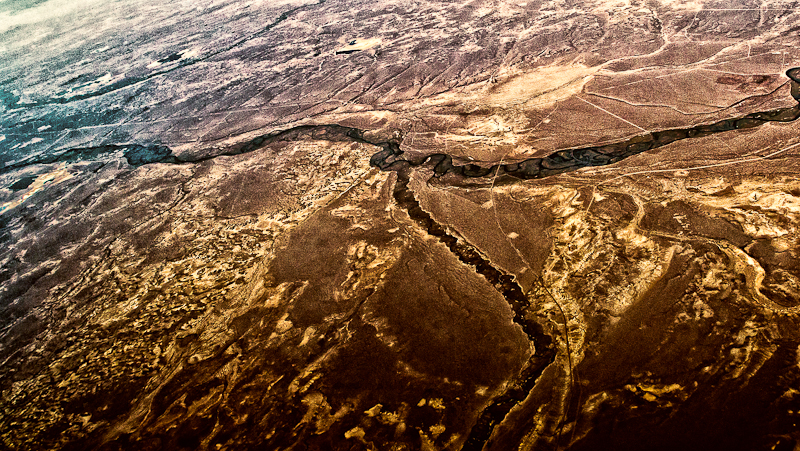 River and tributary - aerial