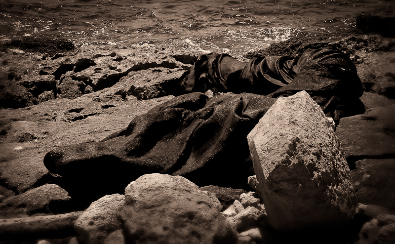Abandoned sandbag