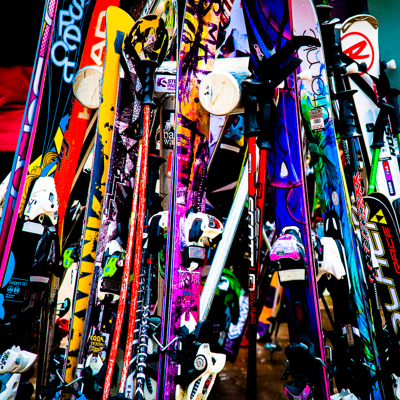 Skis and poles