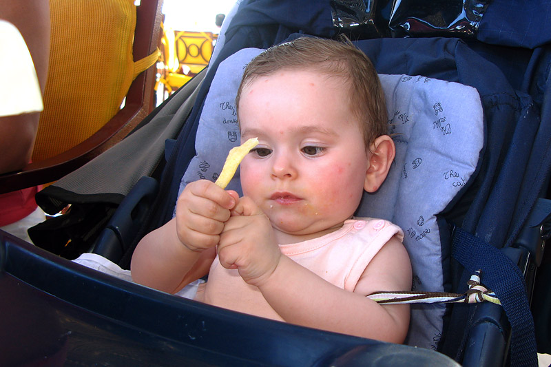 Angelica enjoying french fries