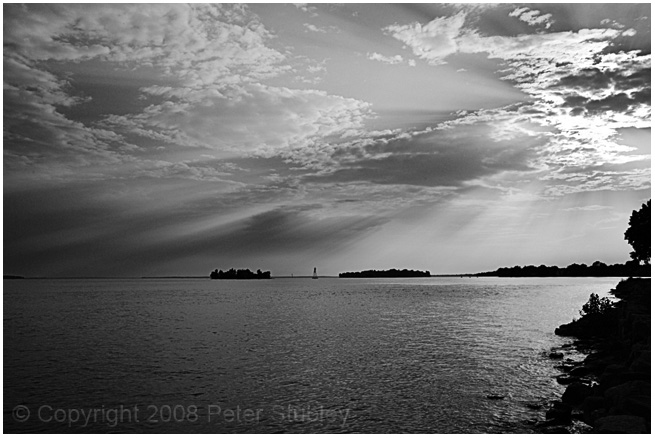Light rays.