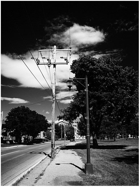 Utility poles.