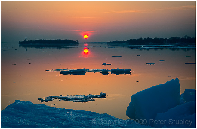 Icy sunset.