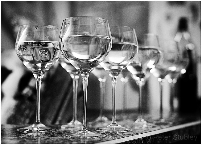 Cleaning the glasses.