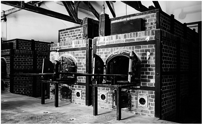 The crematorium at Dachau.