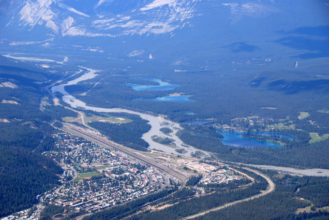 Vue de la ville de Jasper du Jasper Tramway