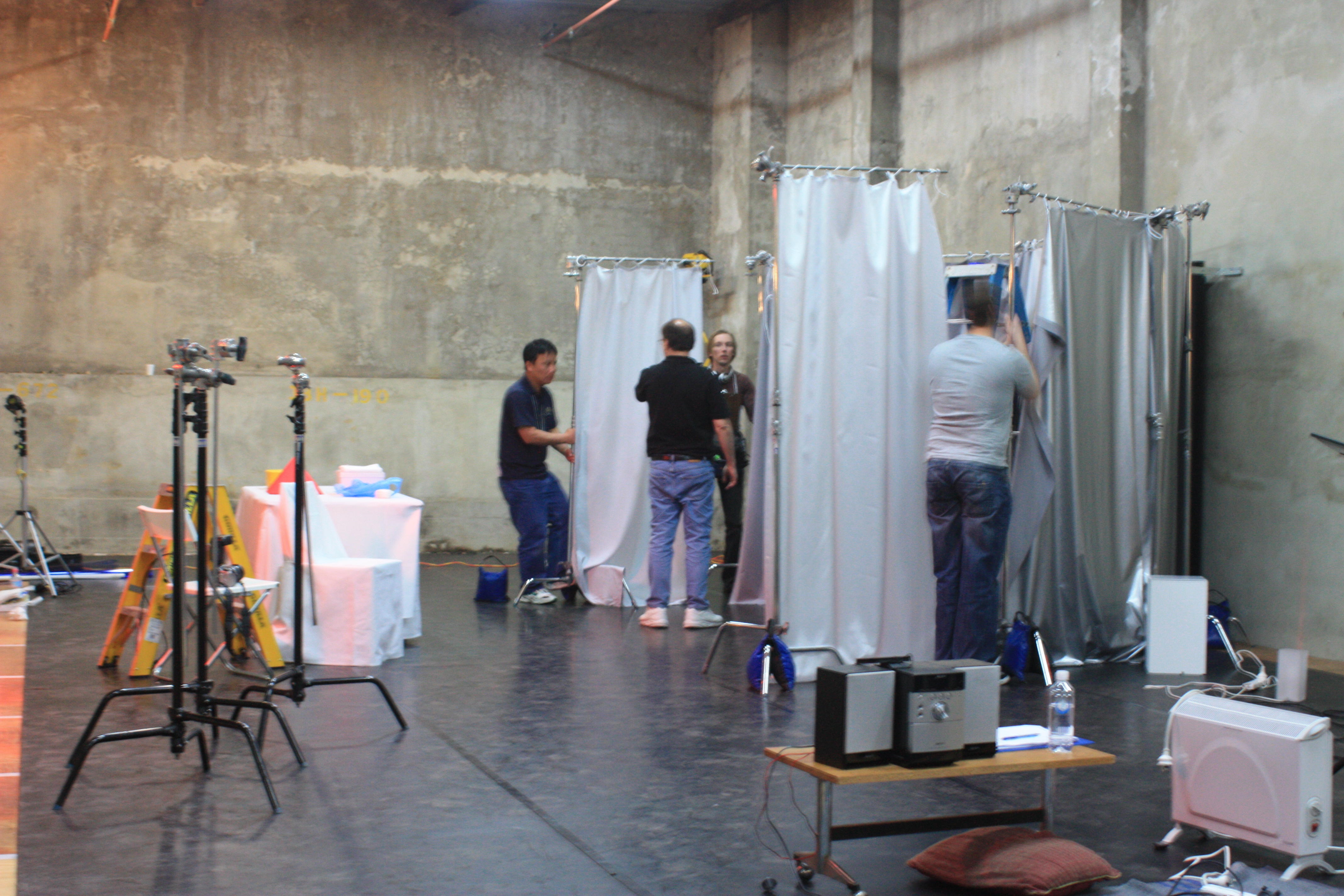 Building the set at Fraser Studios